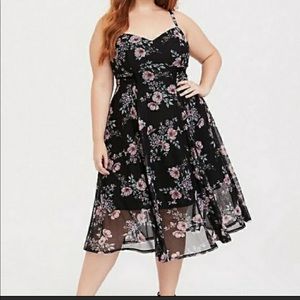 Torrid black floral midi dress 2X